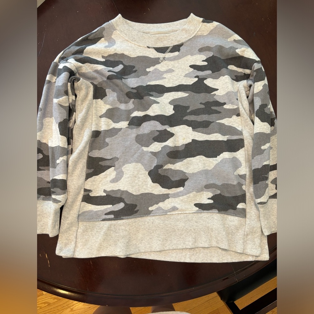 Gray Camo Aerie Crewneck